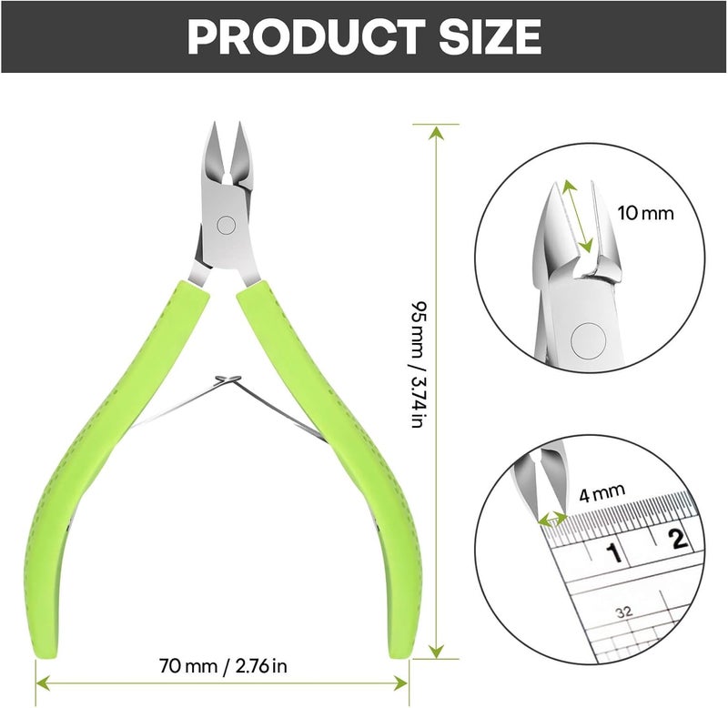 TEAORB Cuticle Trimmer, Professional Nail Cuticle Cutter, Stainless Steel Cuticle Remover Nippers with Non-Slip Silicone Handle, Manicure Tools for Nail Care，Cuticle Clipper for Nails Dead Skin. - Image 2